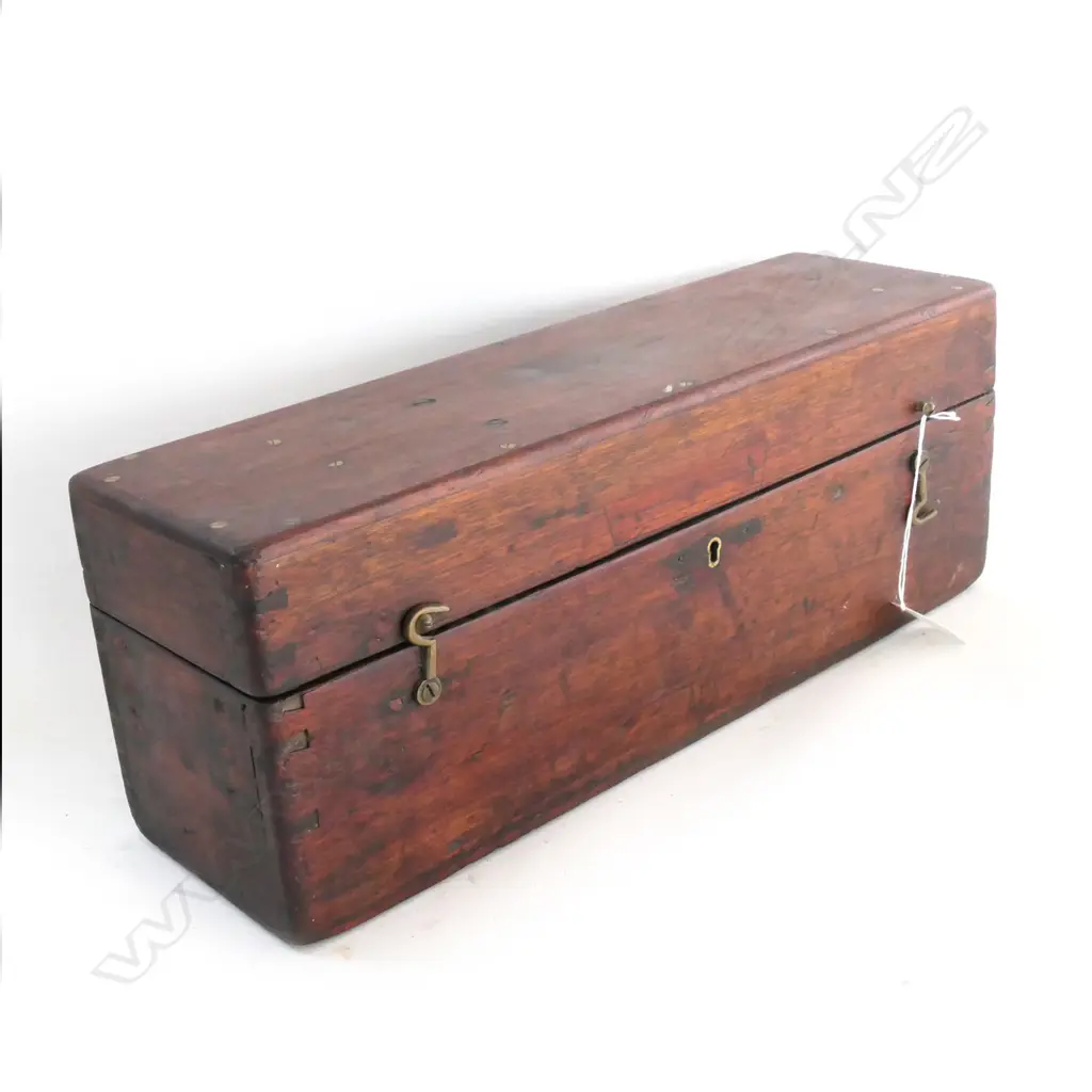 VICTORIAN BRASS SURVEYOR'S TRANSIT w TRIPOD COUPLING & ASSOCIATED TRIPOD, IN MAHOGANY CASE Image 1++